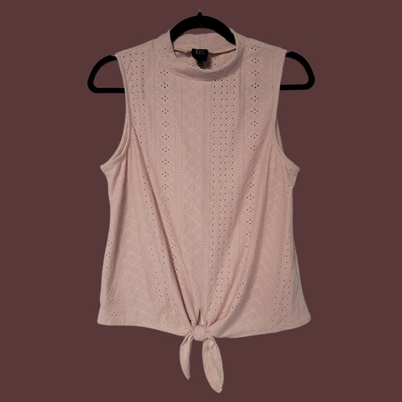 Anthropologie W5 Boho Pink Eyelet Tank Top Women's Size M - Picture 1 of 4